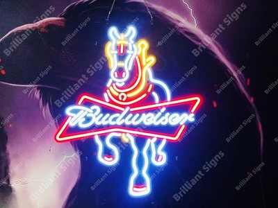 Clydesdale Horse Beer 24'' Vivid LED Neon Sign Light Lamp With Dimmer