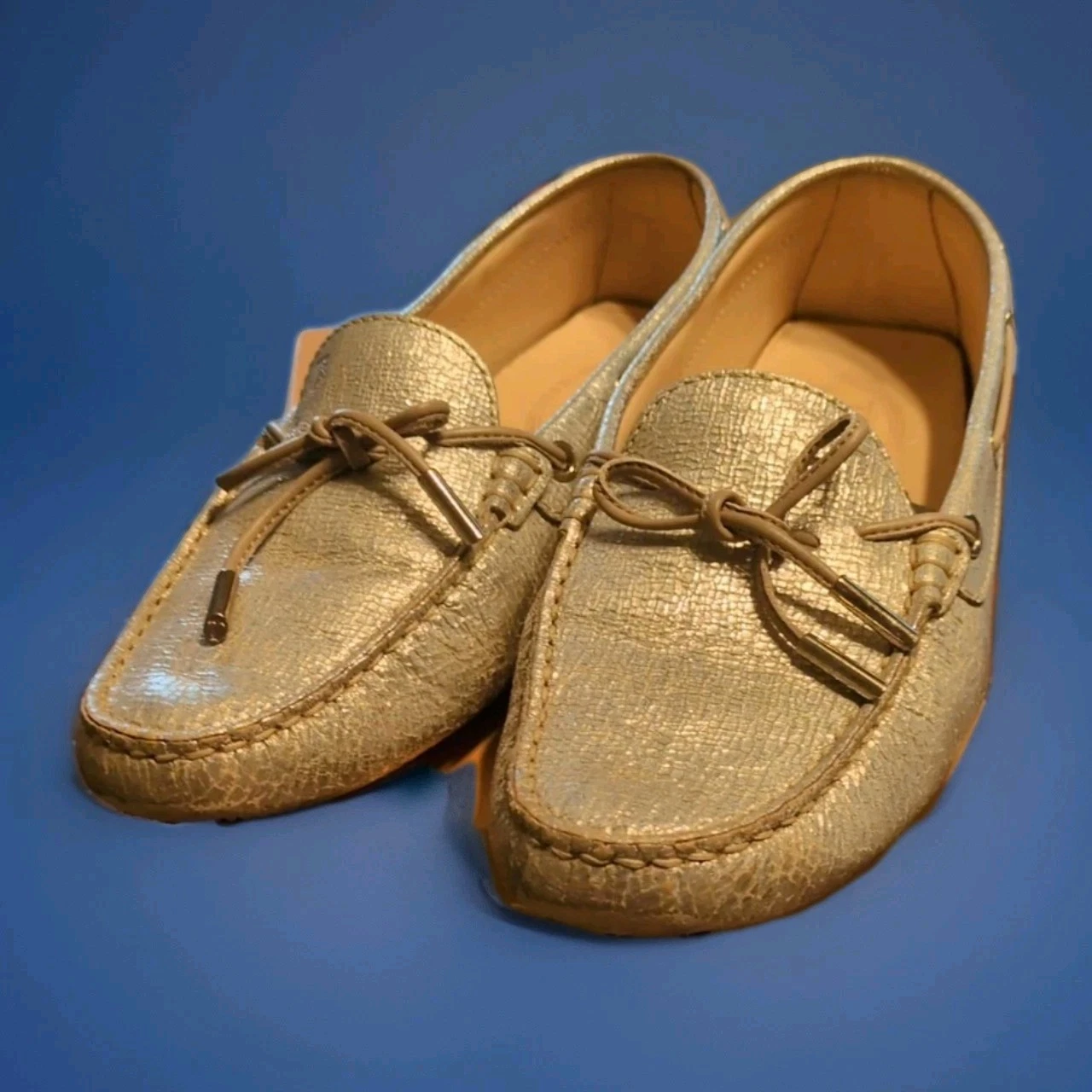 TOD’S Tods 41 Mocassini da guida donna cravatta argento US 10