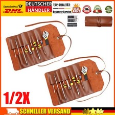 1/2x Leder Werkzeugrolle Werkzeugtasche Rollt...