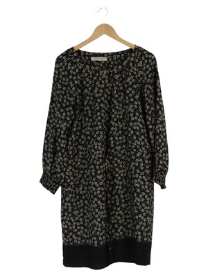 GéRARD DAREL Damen Blusenkleid 38/M Schwarz Blumenmuster Vintage Elegant