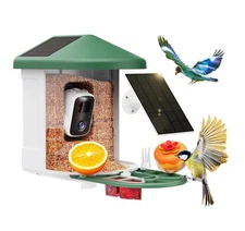 Smart Bird Feeder Camera Battery/Solar Powered AI Bird Recognition (USED)
