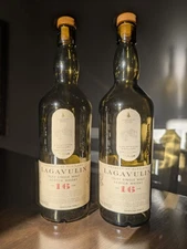 2x Lagavulin 16 Year Islay Single Malt Scotch Whisky EMPTY 750ml bottles