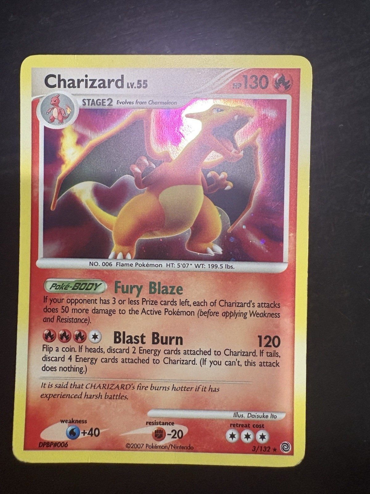 Pokémon TCG Secret Wonders Charizard Holo Rare Card 3/132 LP/MP
