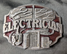 Siskiyou Electrician Trades Tradesman Belt Buckle Vintage 1987