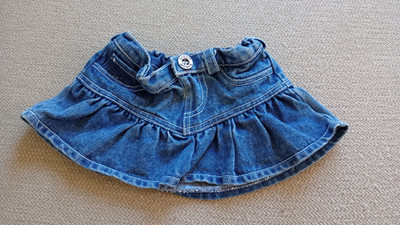 BABW Build a Bear Clothes Blue Denim Ruffle Skirt
