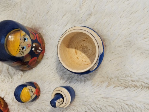 Vintage polnische verschachtelte Puppen - 5er Set - handbemalt - 5" groß - glänzende Oberfläche - Bild 14 von 17