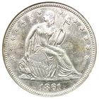 1861 Seated Liberty Half Dollar 50C SS Republic 50C Shipwreck - NGC UNC B (MS)