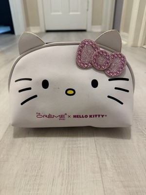 The Crème Shop x Hello Kitty Makeup Bag White Pink Faux Leather HELLO KITTY