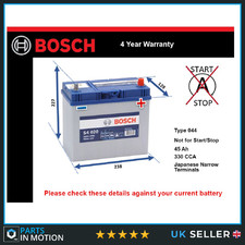 Battery fits NISSAN GT-R R35 3.8 2007 on Bosch 154 330A 45Ah 4Yr Warranty New