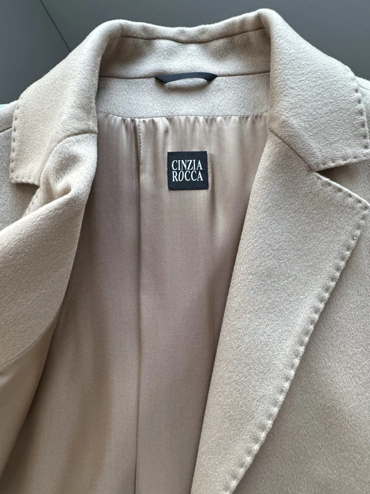 Cinzia Rocca Damen Mantel Braun Wolle Gr. 44 Neu - Bild 3 von 4