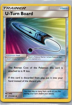 U-Turn Board 211/236 Uncommon Unified Minds Pokemon Reverse Holo Lightly Played