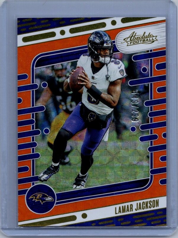 2024 Panini Absolute #9 Lamar Jackson Orange Mosaic #/299