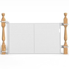 Bingguz Retractable Baby Gate Stairs Banister 55x33 White NEW AMZN 90