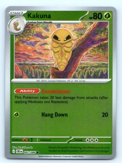 Kakuna 002/086 ~ Reverse Holo English Near Mint
