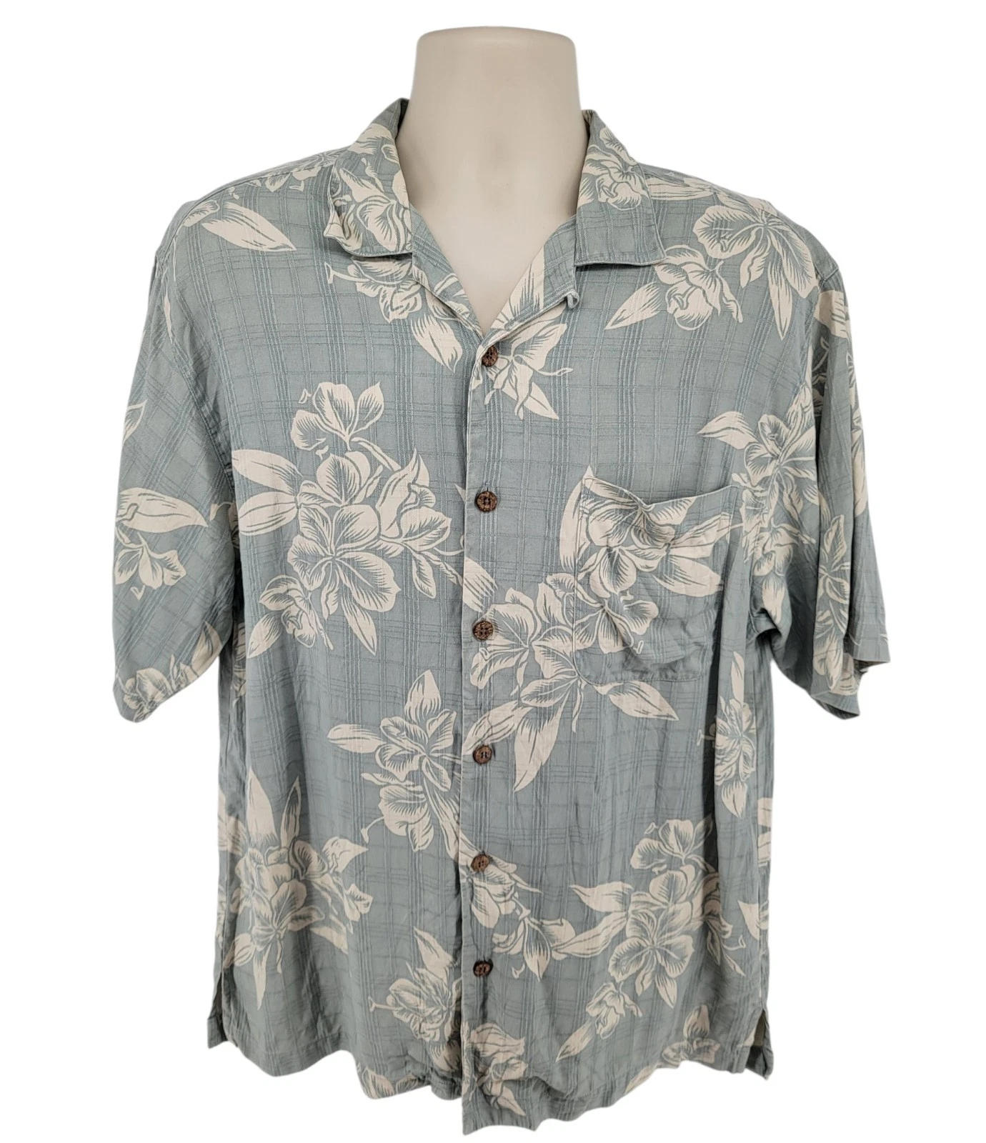 Tommy Bahama Hawaiian Shirt Men's M 100% Silk Floral Tropical Cruise Wear