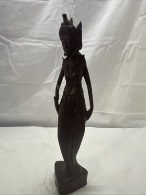 Vintage Bali Dewi Ratih Goddess of the Moon Wooden Hand Carved Figure