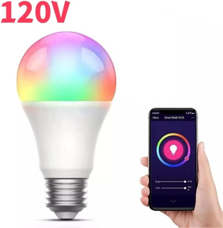 (1Pk–2Pk) Tuya E27 Smart WiFi LED Bulb 9W/15W RGB Colour Changing Remote Control - Image 3 of 4