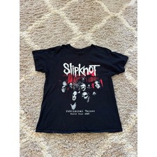 Slipknot Subliminal Verses World Tour 2005 Graphic T-Shirt Black L Distressed