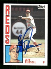 1984 Topps 270 Jeff Russell RC signed auto autograph  blue sharpie MZ BXCP57