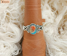 Oyster Turquoise Ring 925 Sterling Silver Statement Beautiful Ring All Size R355