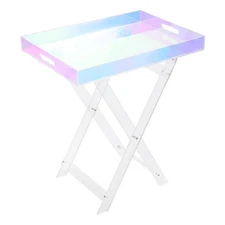 Acrylic Folding Tray Table, Acrylic End Table, Colorful Acrylic Side Table