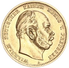 Prussia Wilhelm I. 10 Mark 1878 A Gold VF-XF Hunter 245