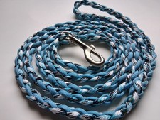 Paracord Braided Dog Leash 6 ft  Blue Camo/Blue Med to Lg Dog Lead