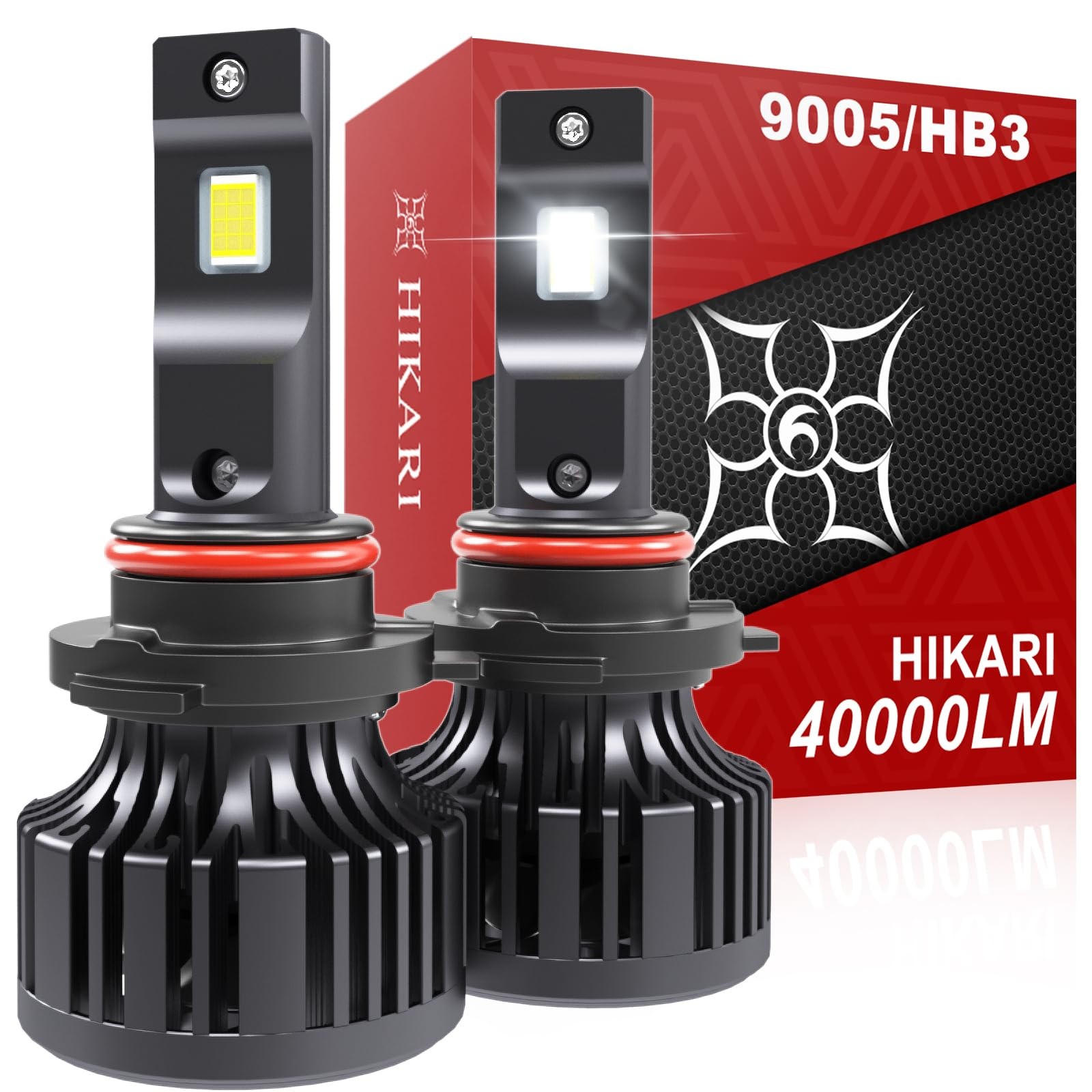 HIKARI WINGS 2026 40000LM 9005 HB3 LED Bulbs, 45W Upgraded 9