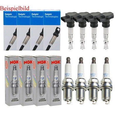 4x DELPHI Zündspule +4x NGK Zündkerze Laser Iridium für Suzuki Grand Vitara II