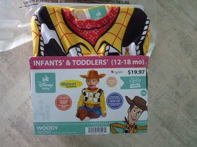 Disney Baby TOY STORY Sheriff Woody Costume Infant/Toddler 12-18mo Halloween NEW