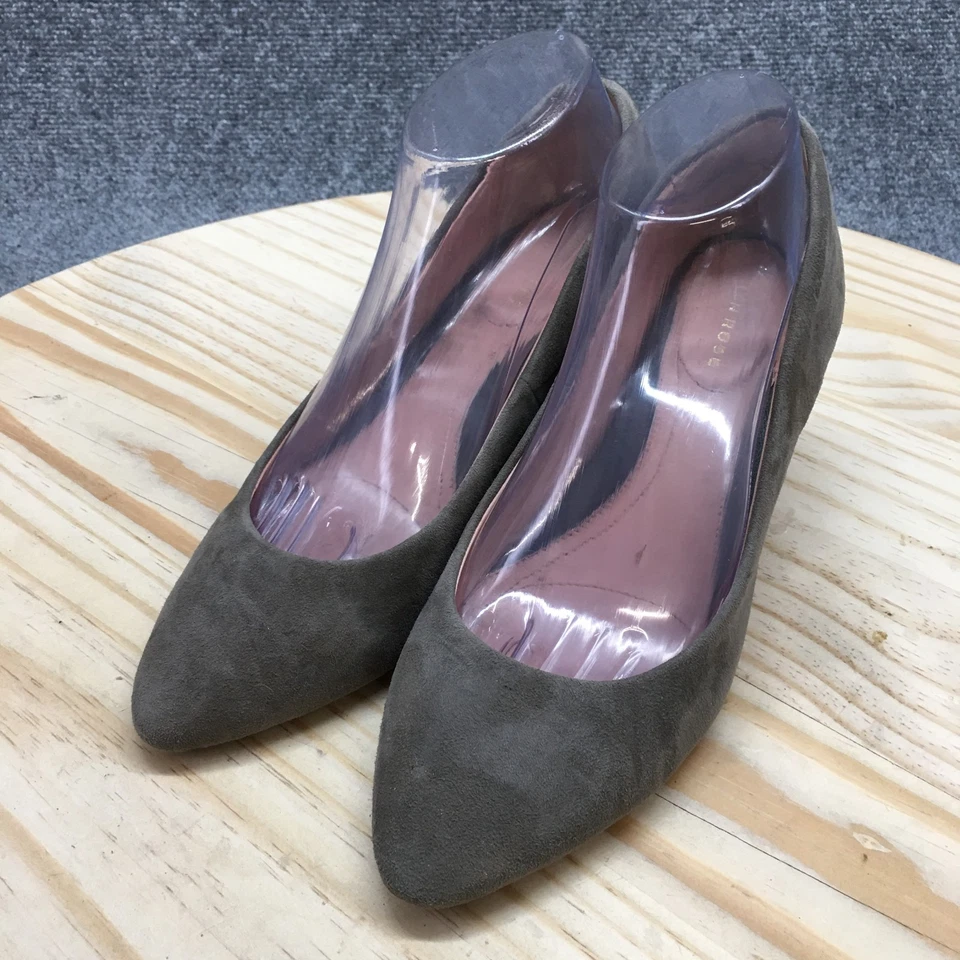 Taryn Rose Heels Womens 8 B Rochelle Pump Gray Leather Slip On Block 34TR0190 - Image 3 of 4