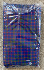 Maasai Masai Shuka Blanket Shawl 58" X 76". Blue, red, green