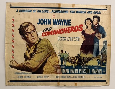 THE COMANCHEROS 1961 Original 1/2 sheet Movie Poster (22x28) John Wayne 