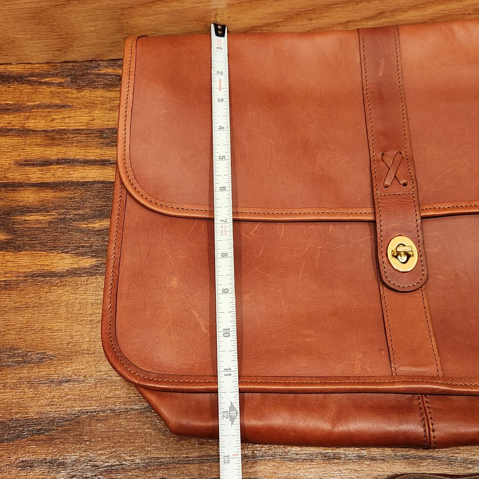 Bolso Mensajero de Cuero Jack Georges Colección Belmont Coñac Maletín de Hombro Foto 4 de 4