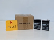 Lot of 8 Weize FP645 (6V 4.5Ah20HR) Rechargeable Sealed Lead-Acid AGM Battery
