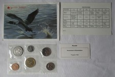 Kursm&uuml;nzsatz KMS Kanada Canada 1 Cent bis 1 Dollar 1989 UNC Zertifikat (161054)