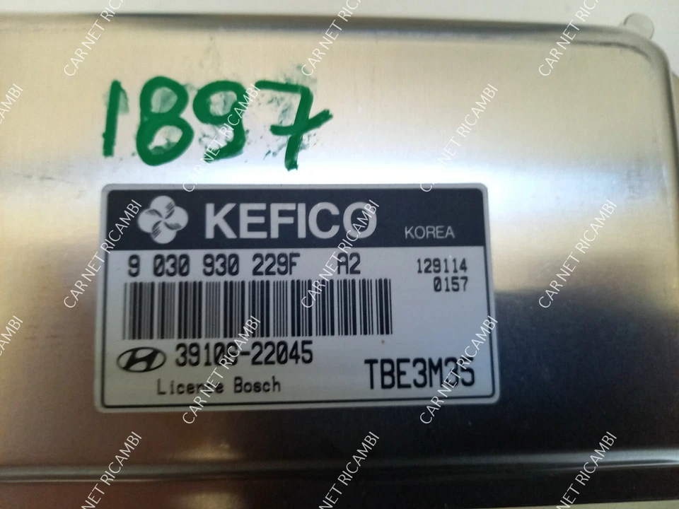39106-22045 9030930229F TBE3M35 CENTRALINA MOTORE ECU HYUNDAI GETZ 1.3 16V 2005 - Immagine 3 di 4