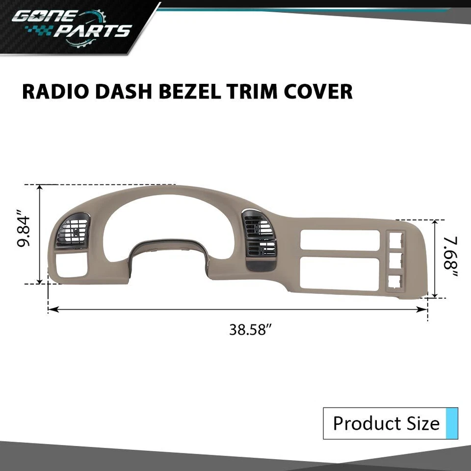Fit For Chevrolet Astro 1995-2005 Gmc Safari Dash Cluster Trim Bezel Panel - Image 4 of 4