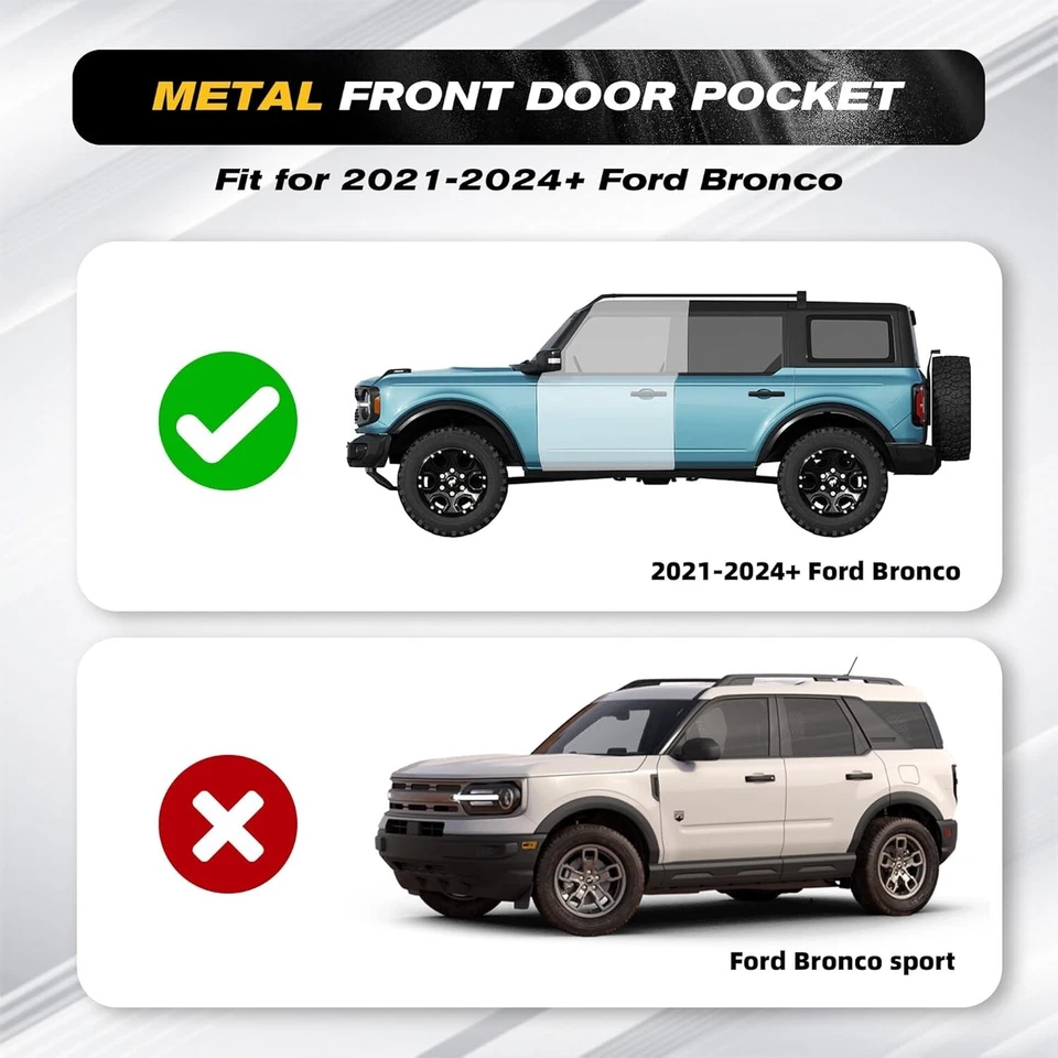 For Ford Bronco 2021-2024 2/4Door Front Door Storage Box Cup Holder Accessories Foto 2 de 4