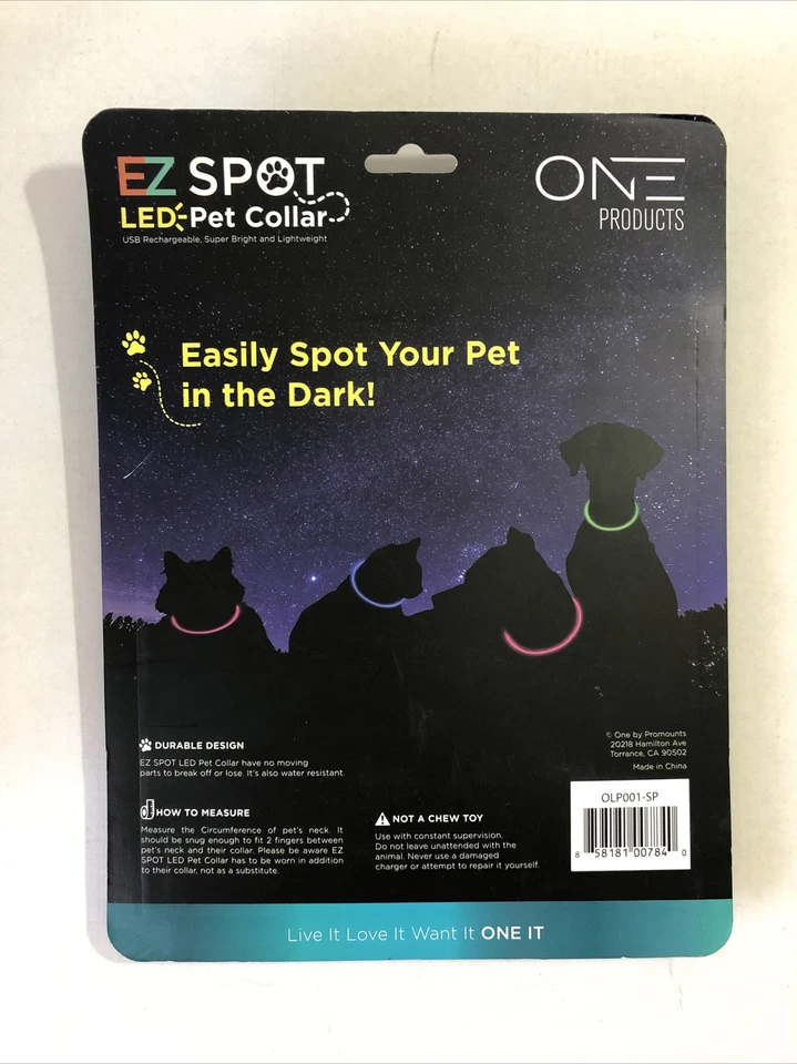 EZ Spot LED Pet Collar By One Products Rechargeable - Image 2 of 3