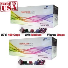 400 Dental Prophy Paste cups Prophylaxis NonSplatter Medium Grit Grape Flavor