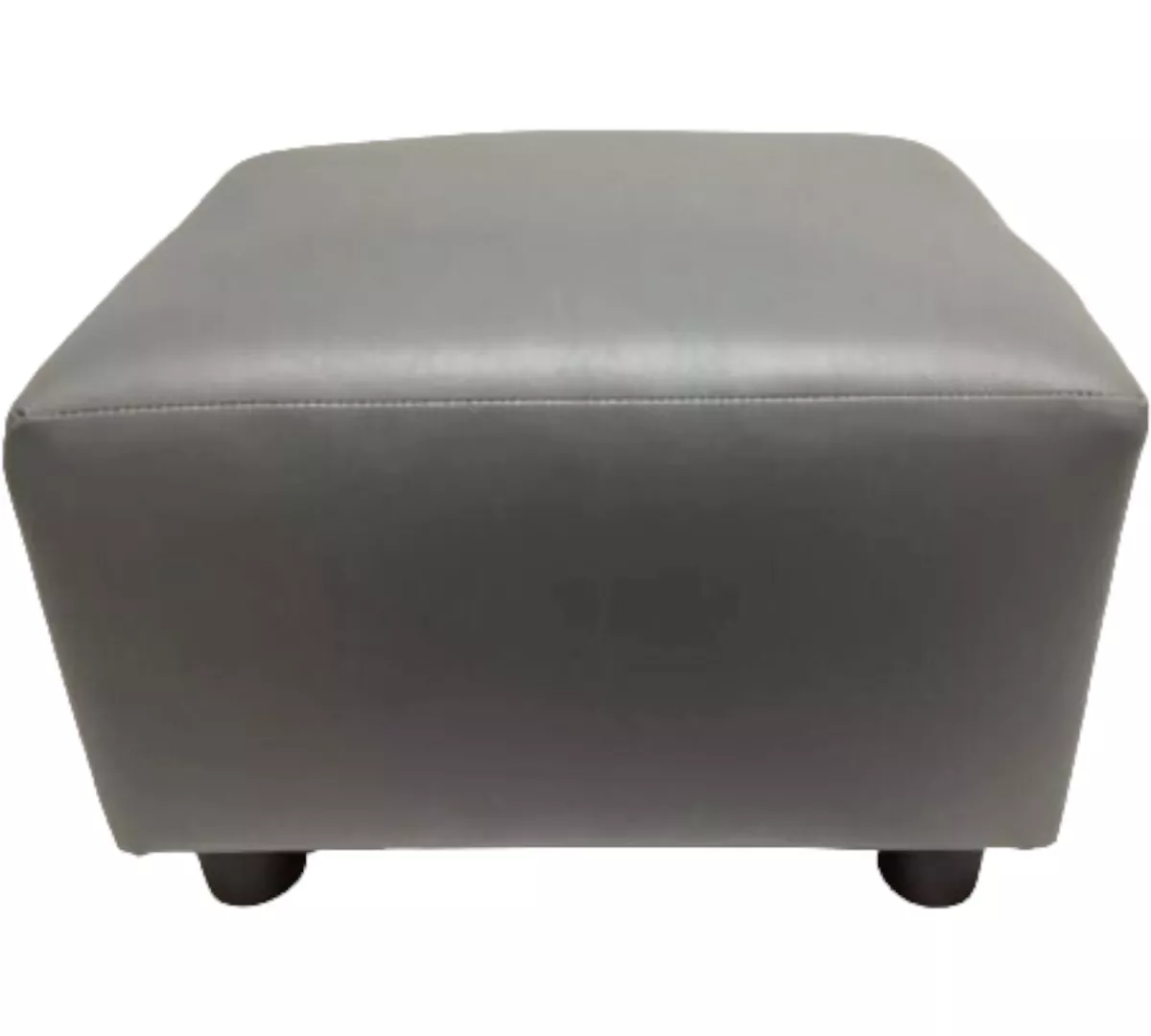Grey faux cheap leather pouffe