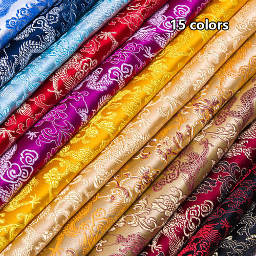 Tela Satinada Sedosa Brocada Jacquard Bordada Tela de Dragón Oriental por Metro - Imagen 1 de 36