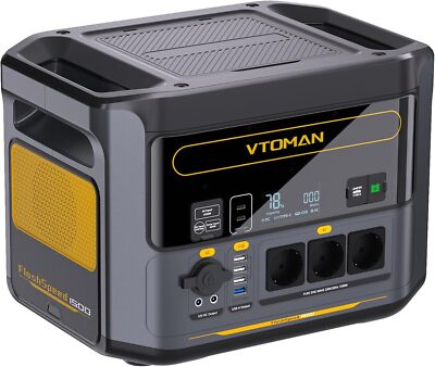 VTOMAN 1548Wh Tragbare Powerstation 1500W Solargenerator mit 220W Solarmodul