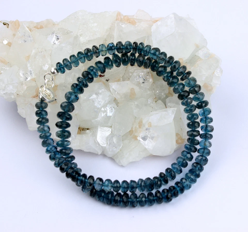 Collana Esclusiva In Topazio Blu Londra 46,5 Cm - Immagine 2 di 4