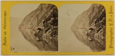 ITALY Route de Colico Lake Como Photo Gaudin Stereo Vintage Albumin c1865
