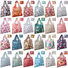 24 Pieces Reusable Grocery Bags Polyester Shopping Bags for Groceries Multi C...