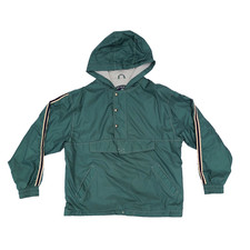 Vintage Gap Varsity Green 1/4 Zip, Snap Men's Medium Pullover Hoodie Jacket