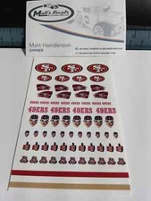 1/64 for hot wheels waterslide decals 49ers football nfl MADE IN THE USA 