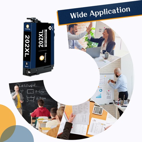 2PK 202 XL 202XL Black ink Cartrige use for Epson Workforce WF-2860 XP-5100 - Bild 4 von 6